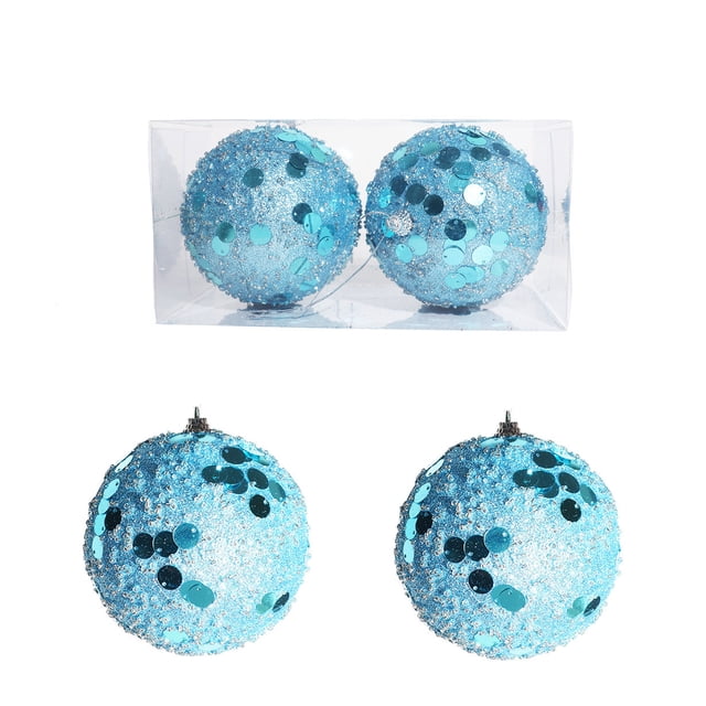 Ornamento de Navidad Bola de Oro Brillante, Set de 2 Piezas de 9cm, Adecuado para Colgar, Estilo de Fiesta de Navidad, Perfecto para Salón o Comedor, Material de Metal resistente, 2 Piezas