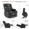 thumbnail image 3 of MCombo Large Lay Flat Dual Motor Power Lift Recliner for Big and Tall Elderly, Fabric(Dark Grey), 3 of 9