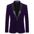 thumbnail image 2 of Cloudstyle Mens 2-Piece Suit Peaked Lapel One Button Tuxedo Slim Fit Dinner Outfit Set, 2 of 5