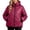 Red, variant on QIYAGBSA Winter Coats for Women Puffer Jacket Diamond Quilted Hooded Full Zip Stand Collar Ring Pull Side Pockets Ribbed Cuffs for Cold Weather Casual