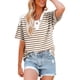 thumbnail image 1 of Hombro Frío Tops Mujeres Cuello en V Manga Corta Fuera Del Hombro Color Sólido Blusa Casual Suave Poliéster Primavera Verano Moda, 1 of 5