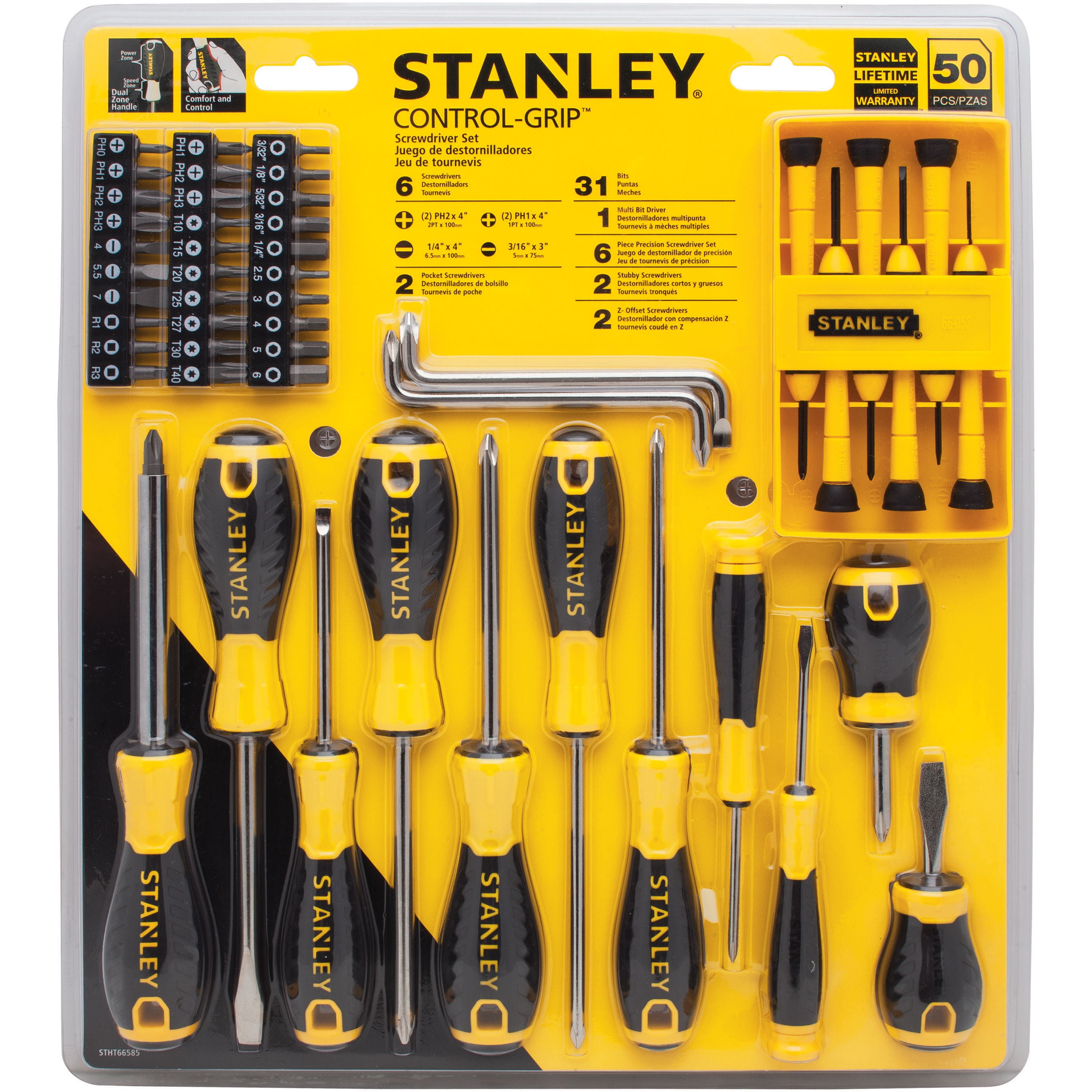 NEW ~ Stanley Control-Grip 17 piece screwdriver set Free Shipping 