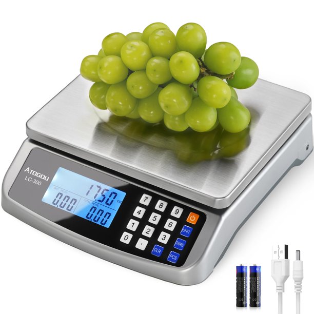 Báscula para alimentos Atogou LC300 de 30 kg/1 g con tecnología Price Computing Stainles