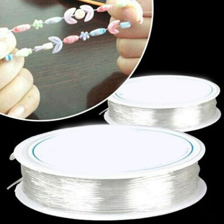 4PCS Stretchy Bracelet String, 2 Sizes Clear Elastic Bracelet String Cord  Stretch Bead Cord for Jewelry Making and Bracelet Making Clear String for