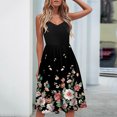 thumbnail image 2 of Frostluinai Summer Savings Clearance Summer Dresses For Women 2022 Plus Size Dress Boho Dress Sundresses Beach Dresses Sleeveless Sling Dress A Line Spaghetti Strap Sundresses Pleated No Pockets, 2 of 7