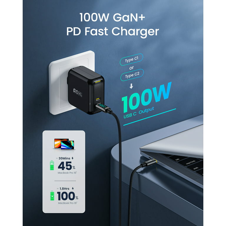 InstantCharger 100W 4 USB  Chargeur USB de type C et de type A