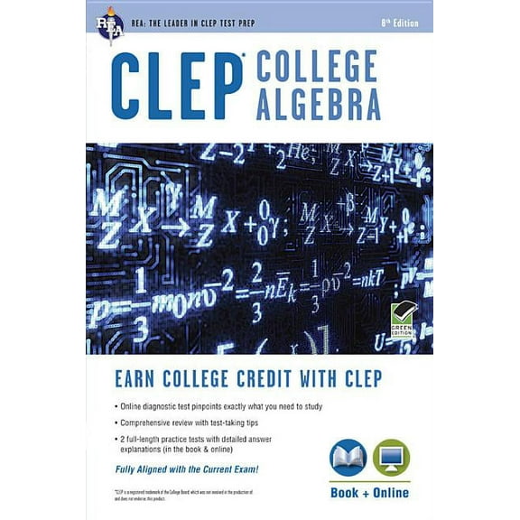 CLEP Test Preparation: CLEP® College Algebra Book   Online (Edition 8) (Paperback)