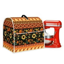 ZIATUBLES Dust Cover for Kitchen Stand Mixer Multi-Functional Small Kitchen Appliance with Front Pockets Easy to Clean Compatible with 4.5-5 Quart Mixers, American Tribe Hummingbird Sunflower Pattern
