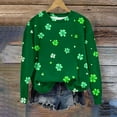 thumbnail image 4 of ICHUANYI Womens Crewneck Sweatshirts Raglan St. Patrick's Print Shirts Casual Long Sleeve Pullover Tops, 4 of 5