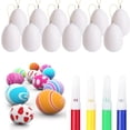 thumbnail image 3 of Fasiaou 12 Pieces Plastic Fake Eggs, White Wooden Easter Egg Wood Eggs for Easter Crafts Home Decor, Great for Easter DIY Decorations (12 Eggs + 4 Watercolor Brushes), 3 of 8