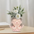 thumbnail image 2 of Macetero con cabeza de niña, maceta decorativa con dibujos animados, florero para cara, maceta para dormitorio, jardín, interior y exterior Estilo B, 2 of 8