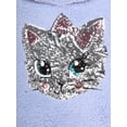 thumbnail image 2 of Miss Chievous Girls Sequin Critter Plush Faux Sherpa Pullover Hoodie, 2 of 3