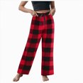 thumbnail image 6 of 18T(XXXL) Kids Fleece Pajamas Pants for Boys Girls Plaid Pants Big Boys Fleece Joggers With Pockets Elastic Waist Plaid Pants For Christmas Size 7-18 Up to XXXL,Red, 6 of 9