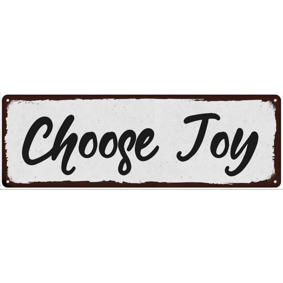 Choose Joy Black on White Shabby Chic Metal Sign 6x18 Room Decor 206180049033
