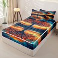 thumbnail image 2 of Homewish Boho Tree Of Life Zipper Twin Comforter Sets with Fitted Sheet and 2 Pillowcases,Aesthetic Starry Night Zipper Bedding Set,Black Reversible,4 Pieces, 2 of 7