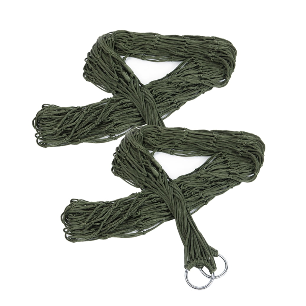 WHAMVOX 2-Pack Outdoor Leisure Sleeping Hammocks Hanging Beds for Camping Hunting Nylon Swing Bed, Army Green, 240x80cm