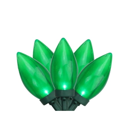 Set of 25 Green LED C9 Christmas Lights