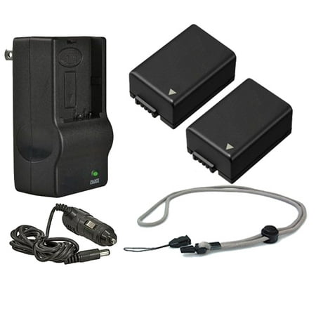 Leica V-Lux 3 High Capacity Batteries (2 Units) + AC/DC Travel Charger + Krusell Multidapt Neck Strap (Black