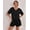 Black, variant on Waffle Knit Lounge Sets for Women 2 Piece Outfits Short Sleeve Top and Shorts Pajama Sets Tracksuit Sweatsuits S-XXL