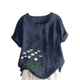 thumbnail image 5 of Pisexur Hauts d'Été pour Femmes, Chemisiers pour Femmes Chic Décontracté Hauts pour Femmes à la Mode Chandail Décontracté pour Femmes Imprimé à Manches Courtes Col Rond Haut, Hauts Grande Taille pour Femmes Multicolore, G, 5 of 5