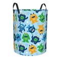 thumbnail image 2 of Daiia Cartoon Monster Round Laundry Basket with Handles Thickened Waterproof Circular hamper,Dirty Clothes Storage Basket for Bedroom,Bathroom,College Dorm-Small, 2 of 8