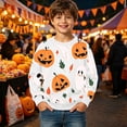 thumbnail image 2 of SJLDQY Halloween Sweatshirts for Boys Hallowmas Ghost Pumpkin Graphic Casual Pullover Tops Long Sleeve Crew Neck Sweatshirt, 2 of 5