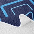 thumbnail image 5 of Castle Fairy Minimalism Outlined Shape Quilt King 3 Pieces,Abstract Triangle Border King Coverlet Set,Sky Blue Navy,1 Bedspread and 2 Pillowcases, 5 of 7