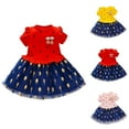 thumbnail image 3 of Odeerbi Niñas Verano Corazón Imprimir Tul Vestido de Punto de Algodón Vestido de Princesa Vestido de Manga Corta, 3 of 3