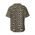 thumbnail image 2 of Disketp Men's Hawaiian Bee Hive Hexagon Print Shirts Button Down Holiday Beach Shirts-X-Large, 2 of 7