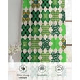 thumbnail image 6 of Saint Patrick's Day Sheer Curtains 84 Inch Length 2 Panels Set for Living Room/Bedroom, Vintage Green Plaid Lucky Clovers Kitchen Curtains Grommet Semi-Sheer Curtains Window Treatments 52"x84"x2, 6 of 7