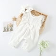 thumbnail image 4 of Toddler Baby Girls Lace Sleeveless Romper Jumpsuit Bodysuit Headband Summer Clothes Outfits, 4 of 9