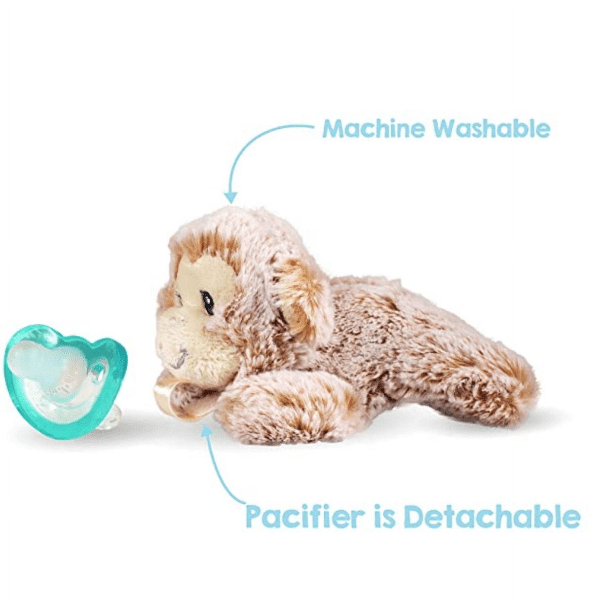 RaZbaby RaZbuddy Paci Holder - Detachable JollyPop Pacifier 0m+ - Bunny - Bpa Free - Pacifier Made in USA