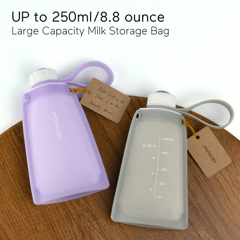 Momcozy Silicone Milk Storage Bags, Mom Cozy Reusable Breastmilk Bags for  Breastfeeding, 8.5oz/250ml 5Pcs