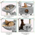 thumbnail image 4 of Yaheetech 46'' Multilevel Cat Tree with Cat Condo & Scratching Posts, Light Gray, 4 of 10
