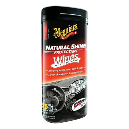 Meguiar's Natural Shine Protectant Wipes, G4100, 25 wipes