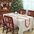 thumbnail image 4 of HOME Christmas Wreath Chair Covers Set of 1 Bow Vintage Red Black Check Chair Back Covers Stretch Removable Washable Slipcovers Protector for Dining Room Kitchen Party Decor, 4 of 5