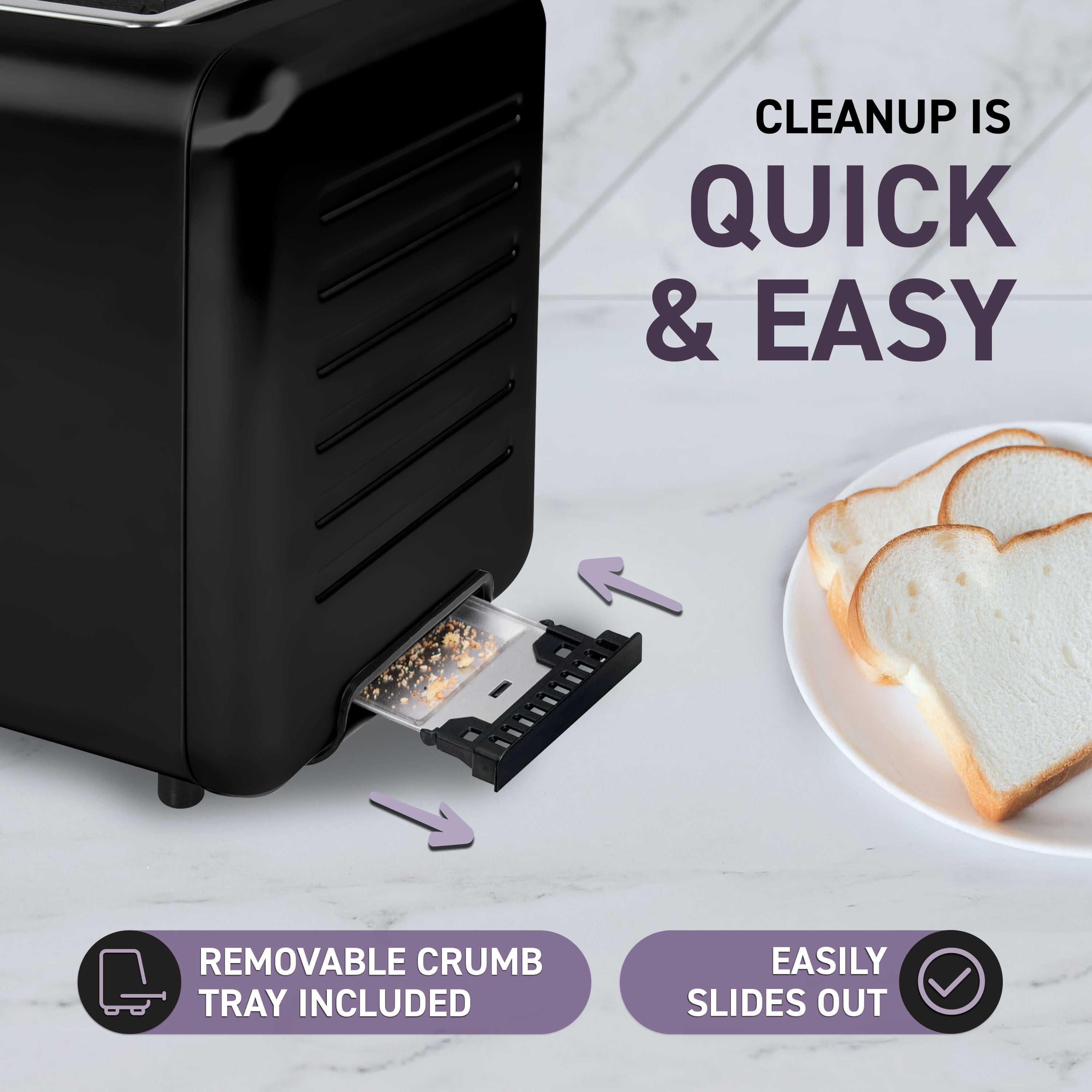 Inspirex Modern 4 Slice Toaster, Smart Toaster with Intuitive Touchscreen Interface, Black
