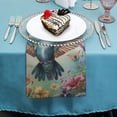 thumbnail image 4 of WYYP Hummingbird Flowers Butterflies Polyester Cloth Napkins Party Dinner Decoration Washable Napkins Gift 2 PCS, 4 of 7