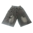 thumbnail image 5 of KAUOD Boy's Ripped Baggy Jorts Wide Leg Cute Elastic High Waisted Y2k Denim Shorts Loose Fit Vintage Boys Shorts Medium, 5 of 6