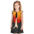 thumbnail image 1 of Fotbe Retro Space Rocket Launch Vestido de Dormir para Niñas de 3 a 10 Años, Mangas Cortas, Estilo Princesa, Pijama Camisón con Mangas Voladas-XX-Large, 1 of 6