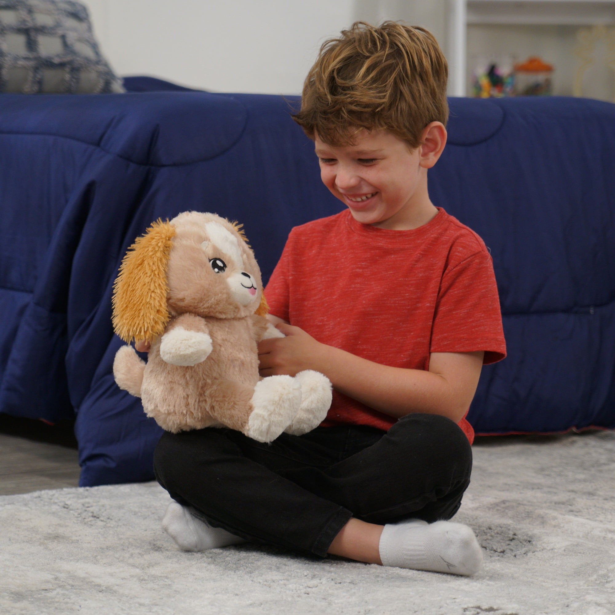 Happy Nappers: Lullabrites Brown Dog - Musical Light Up Bedtime Plush - Plays 3 Lullabies, Soft Stuffed Animal, Day & Night Soothing Toy, Kids