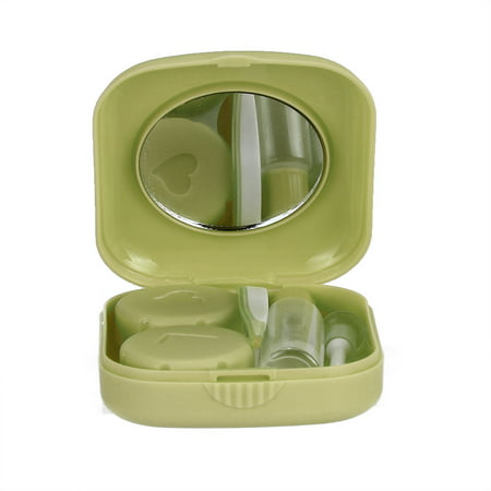 Portable Bottle Small Size Shaped Contact Lens Case Box Container Holder Green