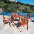 thumbnail image 2 of Vifah Malibu Ibiza 5 Piece Wood Patio Dining Set, 2 of 6