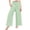Green, variant on Girls Linen Pants Summer Striped Wide Leg Palazzo Pants Teen Boho Smocked High Waisted Beach F𝗹owy Pant Cropped Trousers