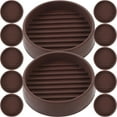 thumbnail image 3 of FUEENIRVA Furniture Casters Cups Black Furniture Wheel Caster Cups Brown Rubber 12 Pcs, 3 of 8