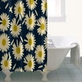 thumbnail image 4 of Darkblue Daisy Flower Yellow Centers Pattern Shower Curtain 36"x72" ,Bathroom Decorative Shower Curtains Set with 12 Hooks,Modern Waterproof Washable Shower Curtain, 4 of 6