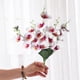 thumbnail image 4 of Simulación de flores, 5 tenedores, mariposas, orquídea, película, mango pequeño, luces de flores, arreglo floral de lujo para el hogar, sala de estar, flores falsas, decoraciones para bodas, fiestas,, 4 of 6