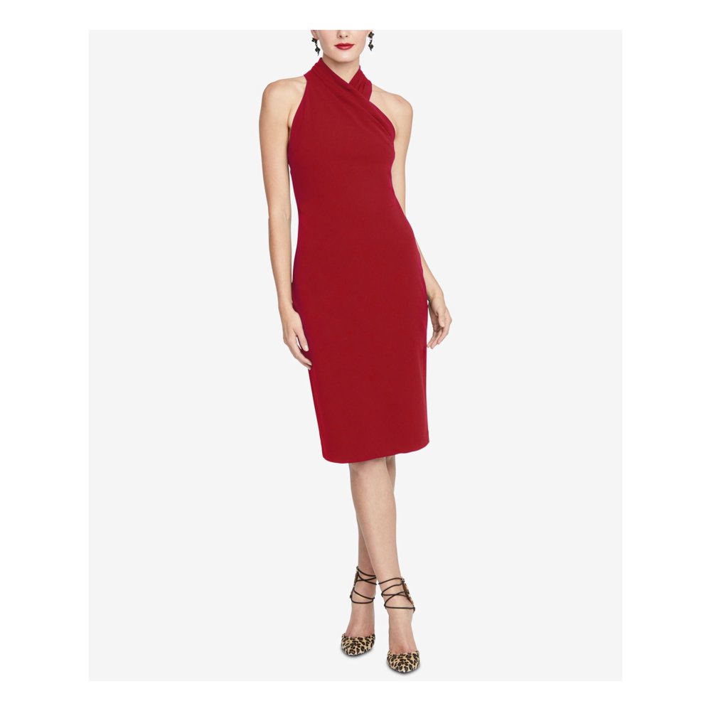 Rachel Rachel RACHEL ROY Womens Red Zippered Sleeveless Halter Below