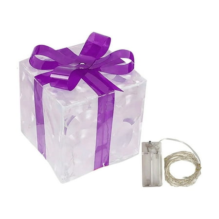 

DYWADE Xmas Small Ornament Christmas And Valentine S Day Purple Bow Color Light Luminous Decoration Christmas Lighting Luminous Decoration Under The Christmas Tree (Without Batteries)