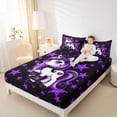 thumbnail image 3 of Erosebridal Girls Unicorn Queen Sheet Sets,Purple Cartoon Stars Bed Set For Kids 4pcs, 3 of 6